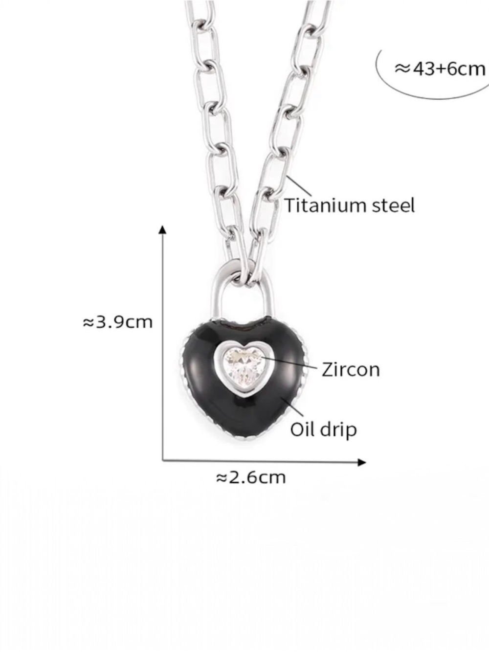Enamel Heart Pendant Necklace NWT Gold Plated PVD Coated - Picture 4 of 4